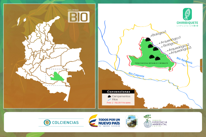 Colombia BIO expedition in Chiribiquete Park - Map ©MinCiencias